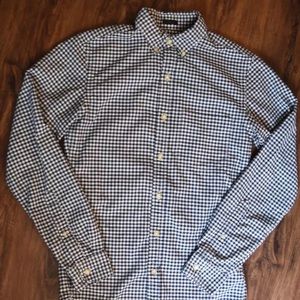 Men’s J Crew Oxford Gingham Navy Shirt XS